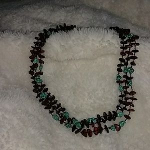 Amber & Turquoise 15" Necklace